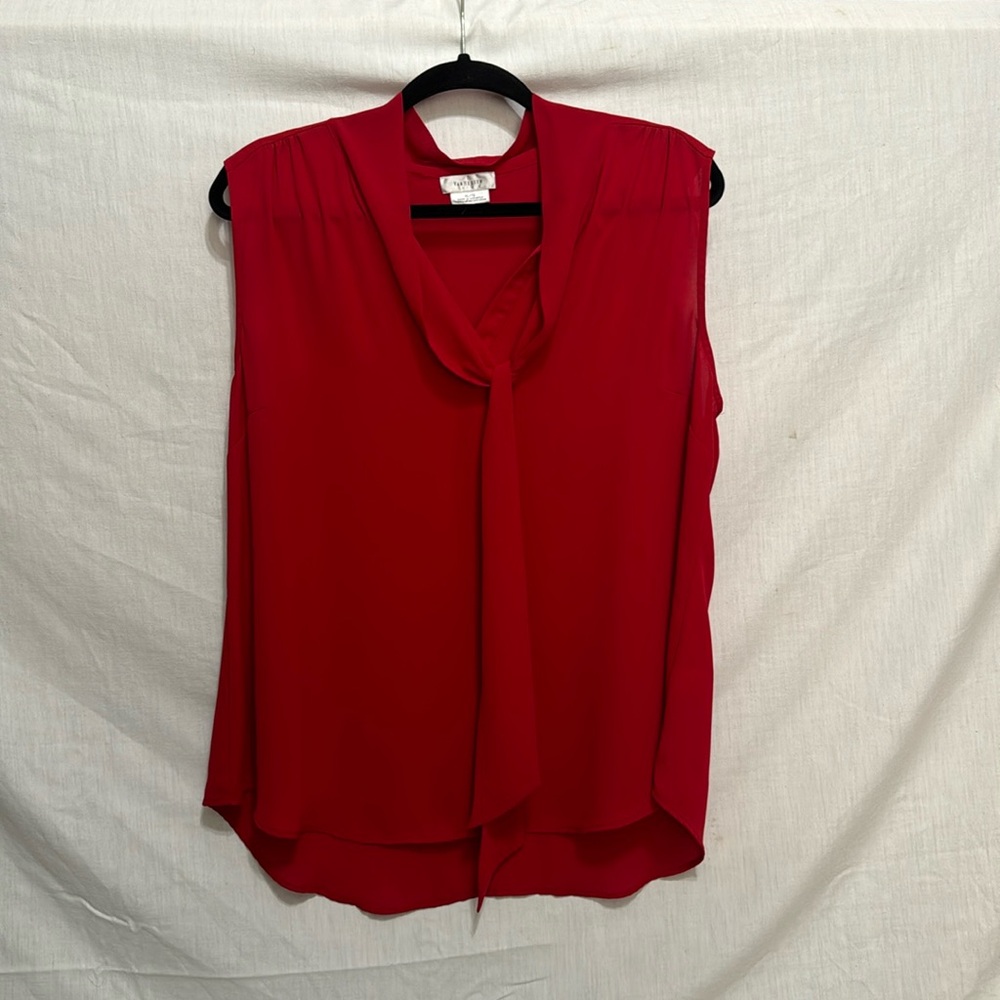 Red Sleeveless Blouse